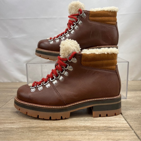 Clarks Orianna Boots Winter Womens 6.5 Brown Leather Rubber Sole Walking Alpine - Picture 3 of 10